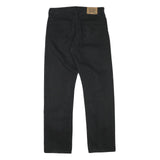 LEVI'S Mens Cotton Blend Black Regular Straight Trousers W33 L32 Classic Zip