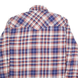WRANGLER Mens Blue & Red Plaid Shirt L Cotton Blend Long Sleeve Casual Western