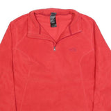 THE NORTH FACE Womens Red Plain Pullover Jumper Quarter Zip XL Outdoor Active