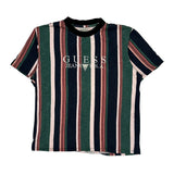 Guess Striped T-Shirt - Large Multicoloured Cotton