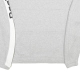 REEBOK Womens Grey & White Sweatshirt Crew Neck L Cotton Blend Pullover