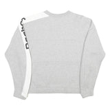 REEBOK Womens Grey & White Sweatshirt Crew Neck L Cotton Blend Pullover