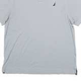 NAUTICA Mens Blue Short Sleeve Plain L Cotton Polo Shirt Classic Fit