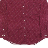 CHEROKEE Mens Maroon Shirt L Cotton Blend Button-Down Pocket Long Sleeve