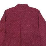 CHEROKEE Mens Maroon Shirt L Cotton Blend Button-Down Pocket Long Sleeve