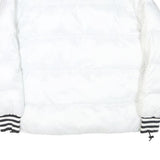 ADIDAS Womens White & Black Reversible Puffer Jacket M Polyester Blend Quilted