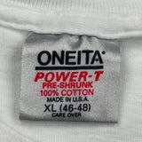 Bah Humbug! Oneita Christmas T-Shirt - XL White Cotton