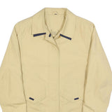 LINEAV Womens Beige Button Cotton Blend Casual Jacket S Plain Lightweight