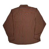 Wrangler Striped Shirt - XL Brown Cotton Blend