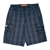 Lee Checked Cargo Shorts - 30W 12L Blue Cotton