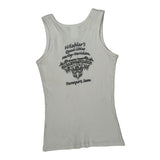 Motorcycle Harley Davidson Graphic Tank Top - Large White Cotton