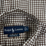 Ralph Lauren Checked Shirt - Large Brown Cotton
