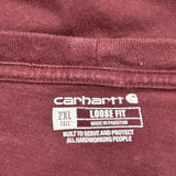 Carhartt T-Shirt - 2XL Burgundy Cotton