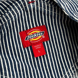 Dickies Striped Overalls - Large Black & White Cotton