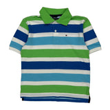 Age 8-10 Tommy Hilfiger Striped Polo Shirt - Small Multicoloured Cotton