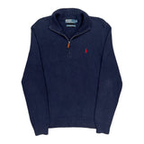 Polo By Ralph Lauren 1/4 Zip - Medium Navy Cotton