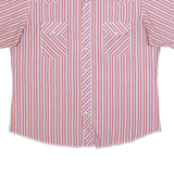 WRANGLER Mens Red & White Striped Western Shirt XL Casual Cotton Blend