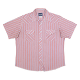 WRANGLER Mens Red & White Striped Western Shirt XL Casual Cotton Blend