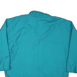 Womens Blue Nylon Button Jacket L Plain Casual Outerwear