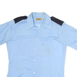 ARROW WEEKENDERS Mens Blue & Navy Casual Shirt M Button Short Sleeve Cotton