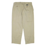 NAUTICA Mens Relaxed Beige Cotton Blend Zip Trousers W38 L32 Casual Classic