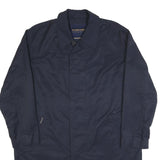 MCGREGOR Mens Navy Blue Classic Jacket L Polyester Blend Button Closure Plain