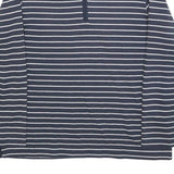 KINGFIELD Mens Blue & White Patterned Cotton Blend Jumper Half Zip Crew Neck M