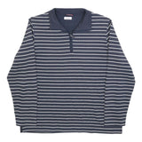 KINGFIELD Mens Blue & White Patterned Cotton Blend Jumper Half Zip Crew Neck M