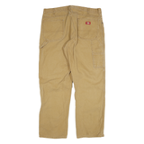 DICKIES Mens Jeans Beige Relaxed Straight Denim W38 L30 Toggle Closure Workwear