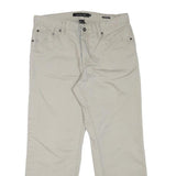 CALVIN KLEIN JEANS Mens Regular Fit Beige Cotton Blend Zip Trousers W33 L28