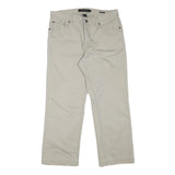 CALVIN KLEIN JEANS Mens Regular Fit Beige Cotton Blend Zip Trousers W33 L28
