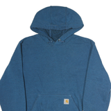 CARHARTT Mens Blue Pullover Hoodie S Logo Print Casual Comfort
