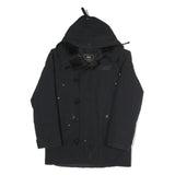 ALPHA INDUSTRIES Mens Black Flight Jacket XS Polyester Blend Zip Hooded Plain