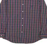CHAPS Mens Blue & Red Check Cotton Blend Shirt XL Button Down Collar Long Sleeve