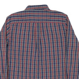 CHAPS Mens Blue & Red Check Cotton Blend Shirt XL Button Down Collar Long Sleeve