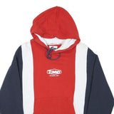 TOMMY HILFIGER Mens Red & White Navy Block Hoodie S Cotton Blend Casual
