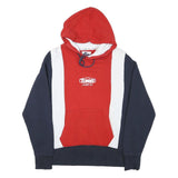 TOMMY HILFIGER Mens Red & White Navy Block Hoodie S Cotton Blend Casual