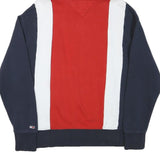 TOMMY HILFIGER Mens Red & White Navy Block Hoodie S Cotton Blend Casual