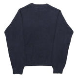 TOMMY HILFIGER Mens Navy Patterned Cotton Crew Neck Basic Knit Jumper S