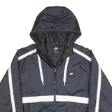 NIKE Mens Black & White Air Windbreaker Jacket XL Polyester Zip Hooded Plain