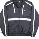 NIKE Mens Black & White Air Windbreaker Jacket XL Polyester Zip Hooded Plain
