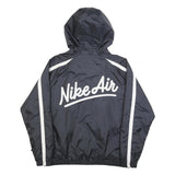 NIKE Mens Black & White Air Windbreaker Jacket XL Polyester Zip Hooded Plain