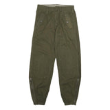 Womens Cotton Blend Button Regular Fit Trousers W30 L31 Olive Green Casual