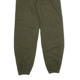 Womens Cotton Blend Button Regular Fit Trousers W30 L31 Olive Green Casual