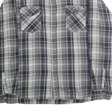 WRANGLER Mens Grey & Black Plaid Shirt 2XL Cotton Casual Long Sleeve Button