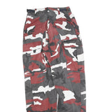 Womens Cotton Regular Fit Cargo Trousers W25 L30 Red Grey White Camouflage