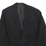 FREY Mens Black Classic Jacket M Woven Plain Button Closure
