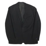 FREY Mens Black Classic Jacket M Woven Plain Button Closure