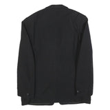 FREY Mens Black Classic Jacket M Woven Plain Button Closure