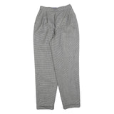 LADY BOWDEN Womens Wool Blend Regular Straight Trousers W26 L30 Black & White